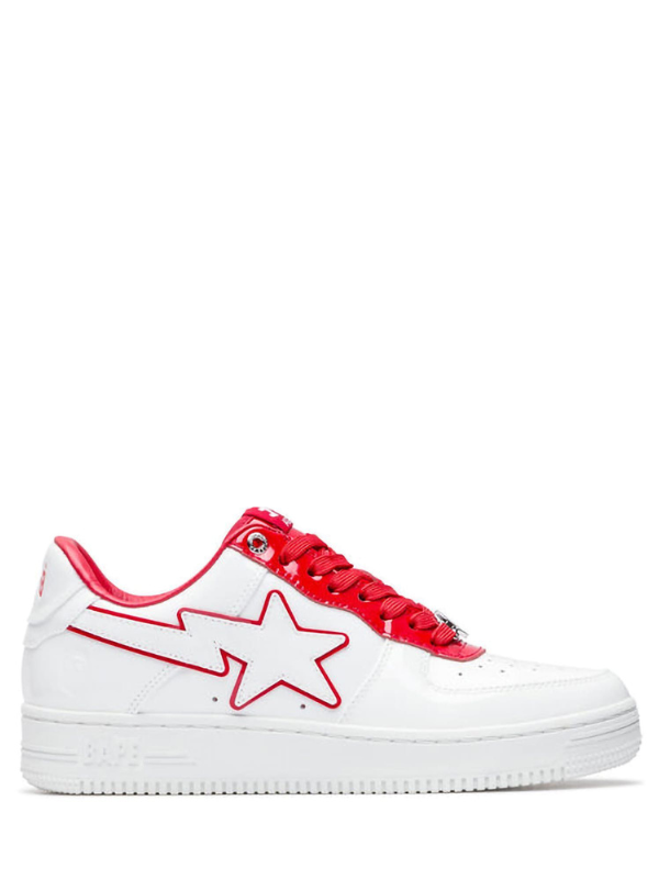 A Bathing Ape Bape Sta Patent Leather White Red