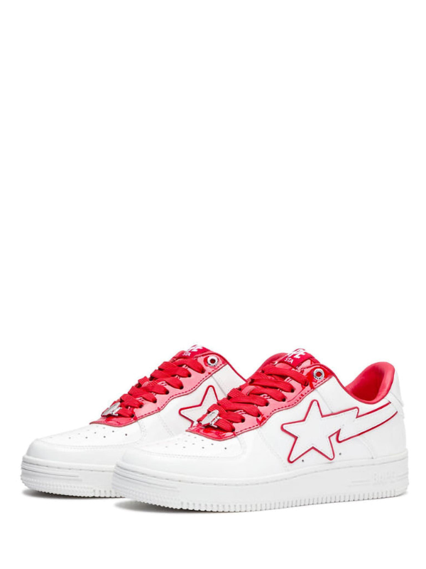 A Bathing Ape Bape Sta Patent Leather White Red