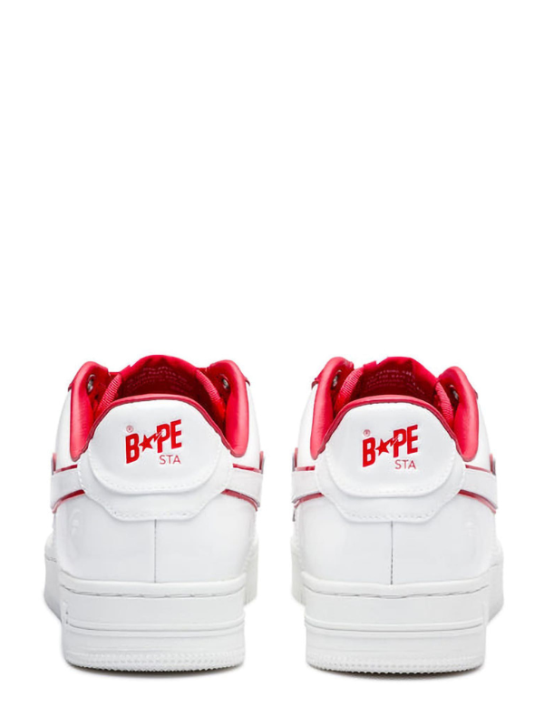 A Bathing Ape Bape Sta Patent Leather White Red
